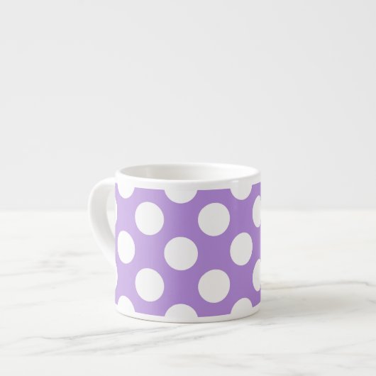 Lila Polka Dots, Polka Dot Pattern, Dots, Dotter Espressotasse (Vorderseite Links)