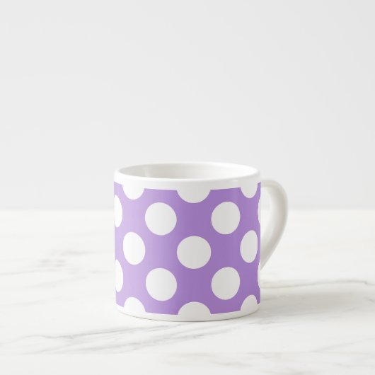 Lila Polka Dots, Polka Dot Pattern, Dots, Dotter Espressotasse (Vorderseite Rechts)