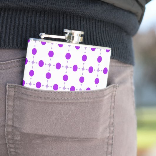 Lila Polka Dots, Polka Dot Pattern, Dots, Dotter Flachmann (Beispiel)