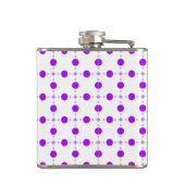 Lila Polka Dots, Polka Dot Pattern, Dots, Dotter Flachmann (Rückseite)