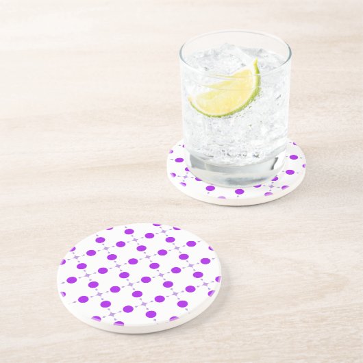 Lila Polka Dots, Polka Dot Pattern, Dots, Dotter Getränkeuntersetzer (Seite)