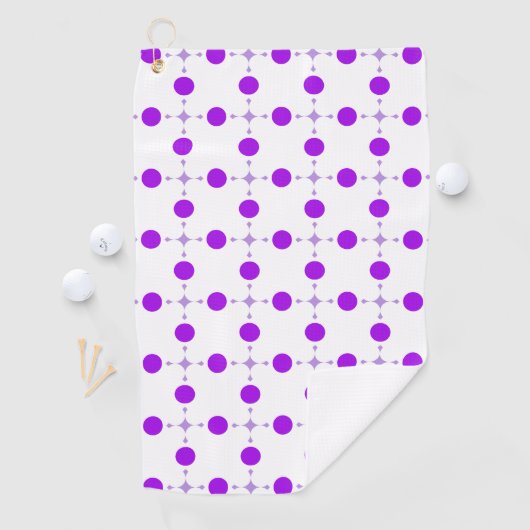 Lila Polka Dots, Polka Dot Pattern, Dots, Dotter Golfhandtuch (Insitu)