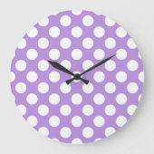 Lila Polka Dots, Polka Dot Pattern, Dots, Dotter Große Wanduhr (Vorderseite)