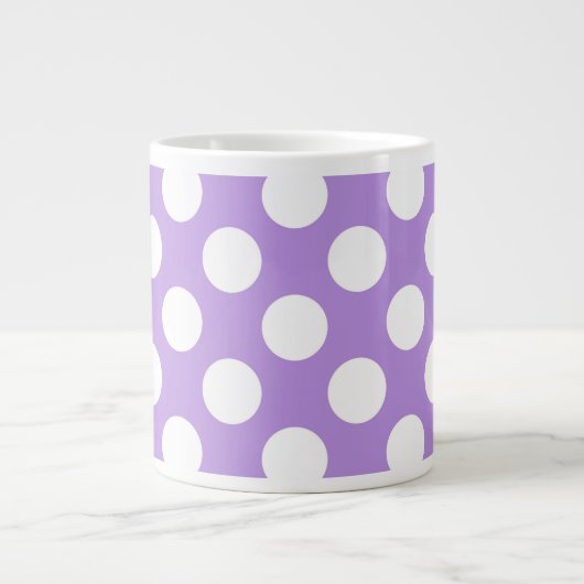 Lila Polka Dots, Polka Dot Pattern, Dots, Dotter Jumbo-Tasse (Vorderseite)