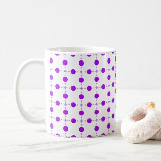 Lila Polka Dots, Polka Dot Pattern, Dots, Dotter Kaffeetasse (Mit Donut)