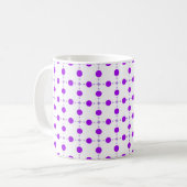 Lila Polka Dots, Polka Dot Pattern, Dots, Dotter Kaffeetasse (Vorderseite Links)