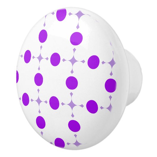 Lila Polka Dots, Polka Dot Pattern, Dots, Dotter Keramikknauf (Rechts)