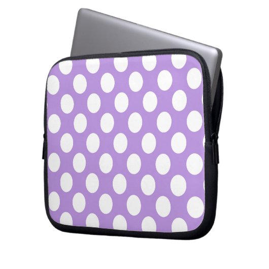 Lila Polka Dots, Polka Dot Pattern, Dots, Dotter Laptopschutzhülle (Vorderseite Links)