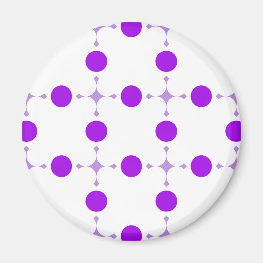 Lila Polka Dots, Polka Dot Pattern, Dots, Dotter Magnet (Vorne)