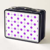 Lila Polka Dots, Polka Dot Pattern, Dots, Dotter Metall Brotdose (Rückseite)