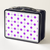 Lila Polka Dots, Polka Dot Pattern, Dots, Dotter Metall Brotdose (Vorderseite)