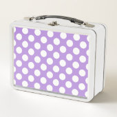 Lila Polka Dots, Polka Dot Pattern, Dots, Dotter Metall Brotdose (Vorderseite)