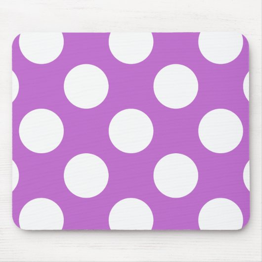 Lila Polka Dots, Polka Dot Pattern, Dots, Dotter Mousepad (Vorne)