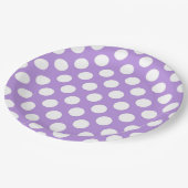 Lila Polka Dots, Polka Dot Pattern, Dots, Dotter Pappteller (Schrägansicht)