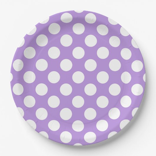 Lila Polka Dots, Polka Dot Pattern, Dots, Dotter Pappteller (Vorderseite)