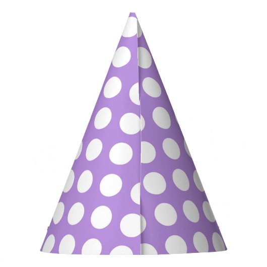 Lila Polka Dots, Polka Dot Pattern, Dots, Dotter Partyhütchen (Rückseite)