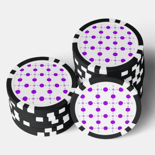 Lila Polka Dots, Polka Dot Pattern, Dots, Dotter Pokerchips (Stapel)