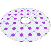 Lila Polka Dots, Polka Dot Pattern, Dots, Dotter Polyester Weihnachtsbaumdecke (Schrägansicht)
