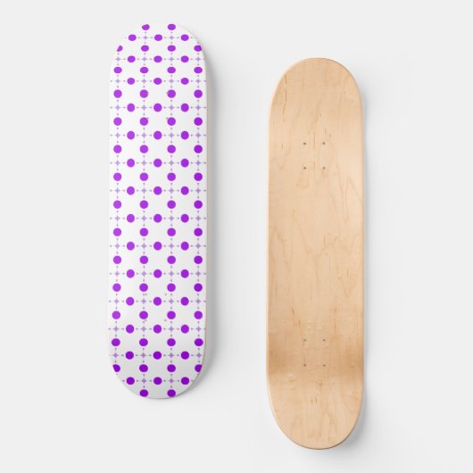 Lila Polka Dots, Polka Dot Pattern, Dots, Dotter Skateboard (Vorderseite)
