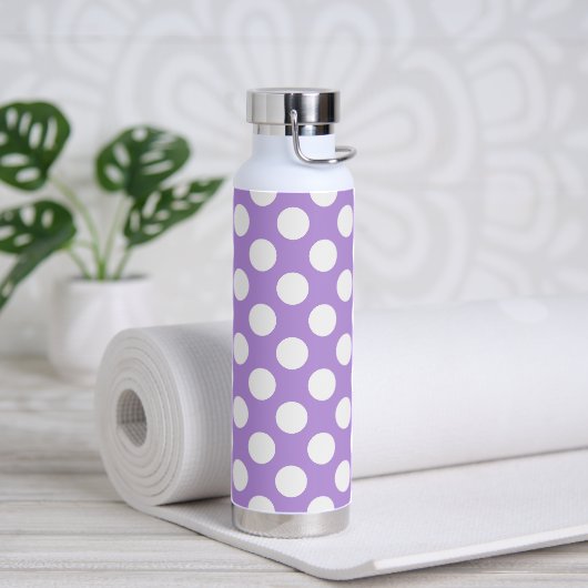 Lila Polka Dots, Polka Dot Pattern, Dots, Dotter Trinkflasche (Yoga)