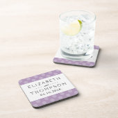 Lila Polka Dots, Polka Dot Pattern, Hochzeit Untersetzer (Rechte Seite)