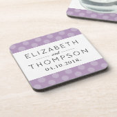 Lila Polka Dots, Polka Dot Pattern, Hochzeit Untersetzer (Linke Seite)