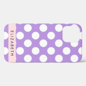 Lila Polka Dots, Polka Dot Pattern, Ihr Name Case-Mate iPhone Hülle (Rückseite (Horizontal))