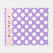 Lila Polka Dots, Polka Dot Pattern, Ihr Name Fleecedecke (Vorderseite (Horizontal))