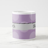 Lila Polka Dots, Polka Dot Pattern, Ihr Name Jumbo-Tasse (Vorderseite)