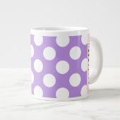 Lila Polka Dots, Polka Dot Pattern, Ihr Name Jumbo-Tasse (Vorderseite Rechts)
