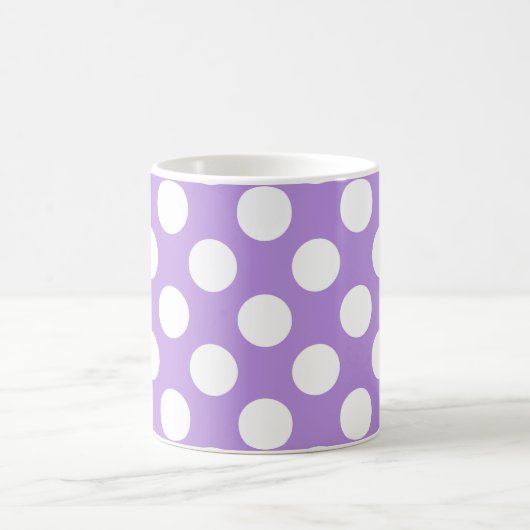 Lila Polka Dots, Polka Dot Pattern, Ihr Name Kaffeetasse (Mittel)