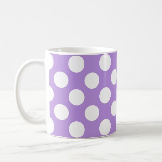 Lila Polka Dots, Polka Dot Pattern, Ihr Name Kaffeetasse (Links)