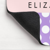 Lila Polka Dots, Polka Dot Pattern, Ihr Name Mousepad (Ecke)