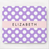 Lila Polka Dots, Polka Dot Pattern, Ihr Name Mousepad (Vorne)