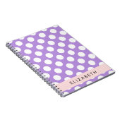 Lila Polka Dots, Polka Dot Pattern, Ihr Name Notizblock (Rechte Seite)