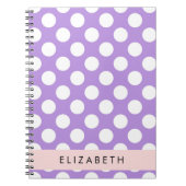 Lila Polka Dots, Polka Dot Pattern, Ihr Name Notizblock (Vorderseite)