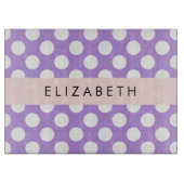 Lila Polka Dots, Polka Dot Pattern, Ihr Name Schneidebrett (Vorderseite)