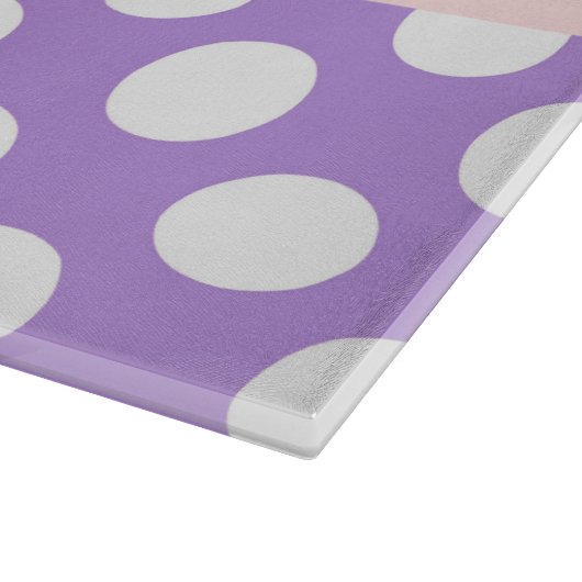 Lila Polka Dots, Polka Dot Pattern, Ihr Name Schneidebrett (Ecke)