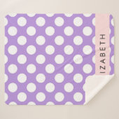 Lila Polka Dots, Polka Dot Pattern, Ihr Name Sherpadecke (Vorderseite (Horizontal))