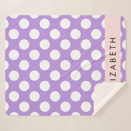Lila Polka Dots, Polka Dot Pattern, Ihr Name Sherpadecke (Vorderseite (Horizontal))