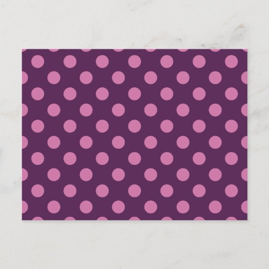 Lila Polka Dots Postkarte (Vorderseite)