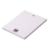 Lila Polka Dots Ribbon Notizblock (Rotiert)