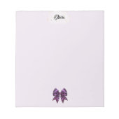 Lila Polka Dots Ribbon Notizblock (Vorderseite)