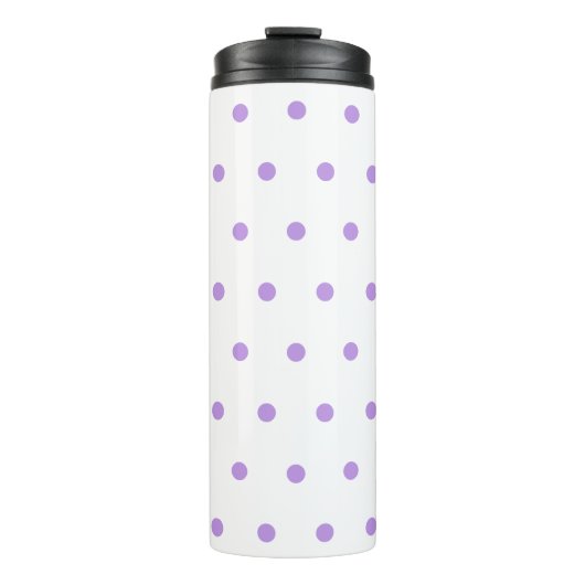 Lila Polka Dots Thermosbecher (Vorderseite)