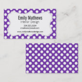 Lila Polka Dots Visitenkarte (Vorne/Hinten)