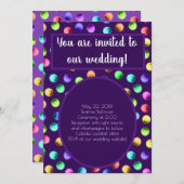 Lila Polka-Dotted-Hochzeit Einladung (Vorne/Hinten)