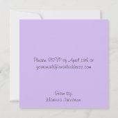 Lila Polka Dotty Babydusche Einladung (Rückseite)