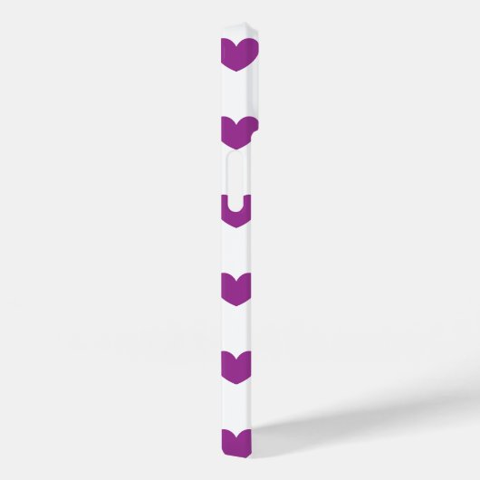 Lila Polka-Herzen auf Weiß Case-Mate iPhone Hülle (Rückseite / Rechts)