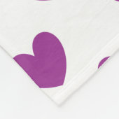 Lila Polka-Herzen auf Weiß Fleecedecke (Ecke)