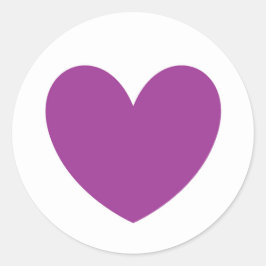 Lila Polka-Herzen auf Weiß Runder Aufkleber